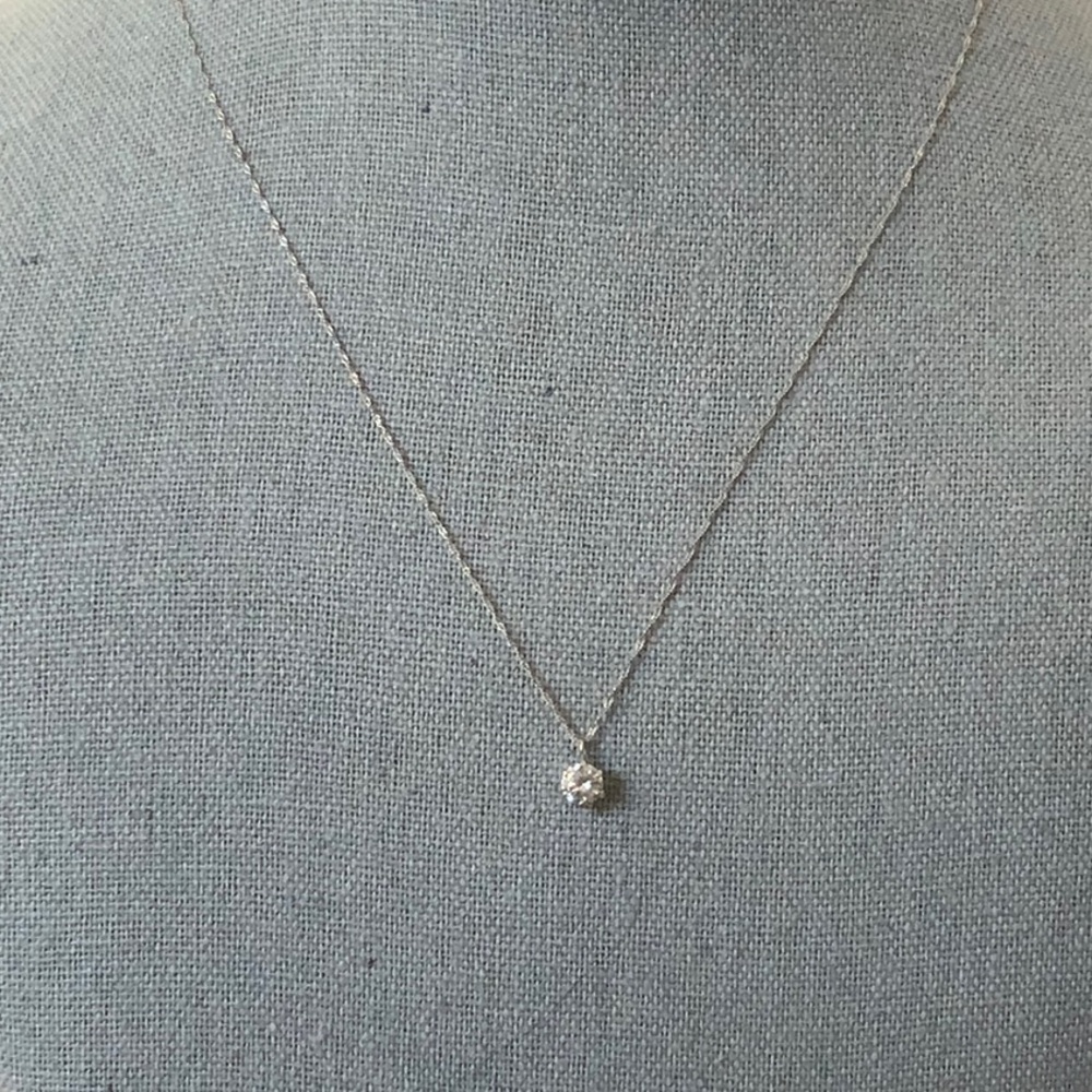 PT850 Platinum Chain and Diamond (.45ct) Pendant Necklace (16in) - Picture 2 of 5